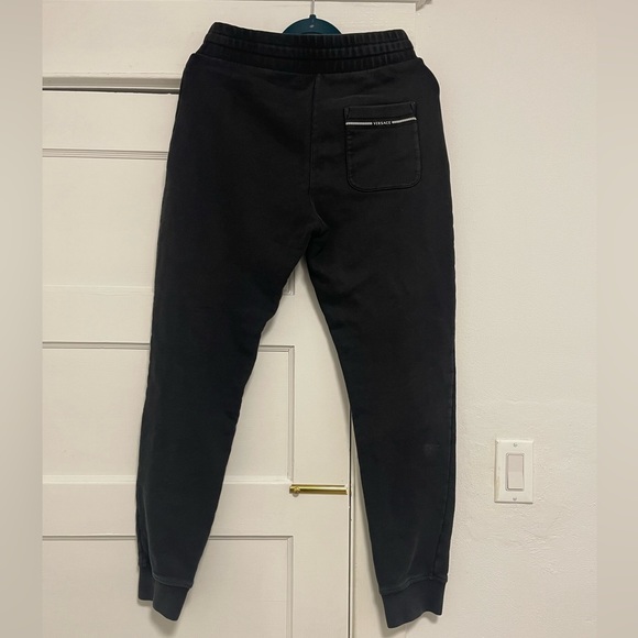 Fair Men Size Medium (31” X 29”) Versace Drawstring Joggers In Black 100% Cotton - Picture 6 of 13